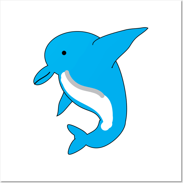 Cute dolphin doodle design Wall Art by 4wardlabel